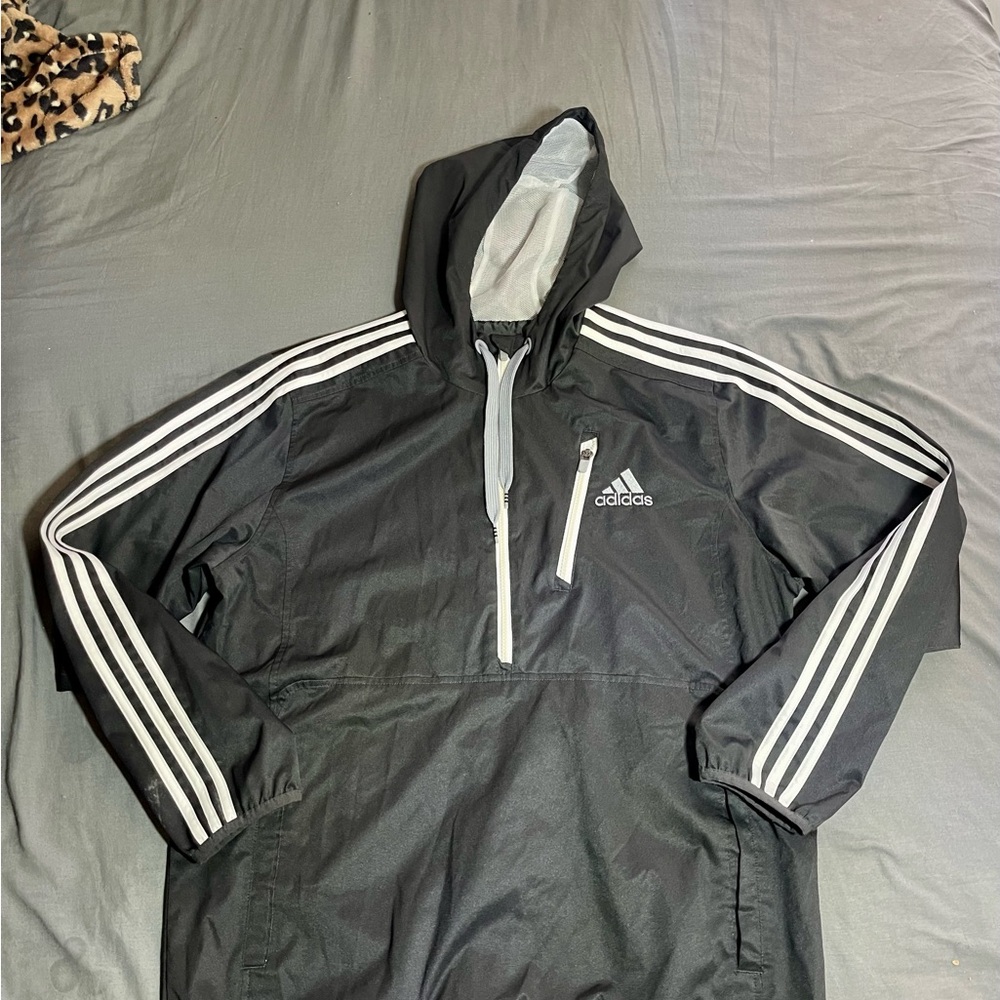 Adidas Black and White Windbreaker